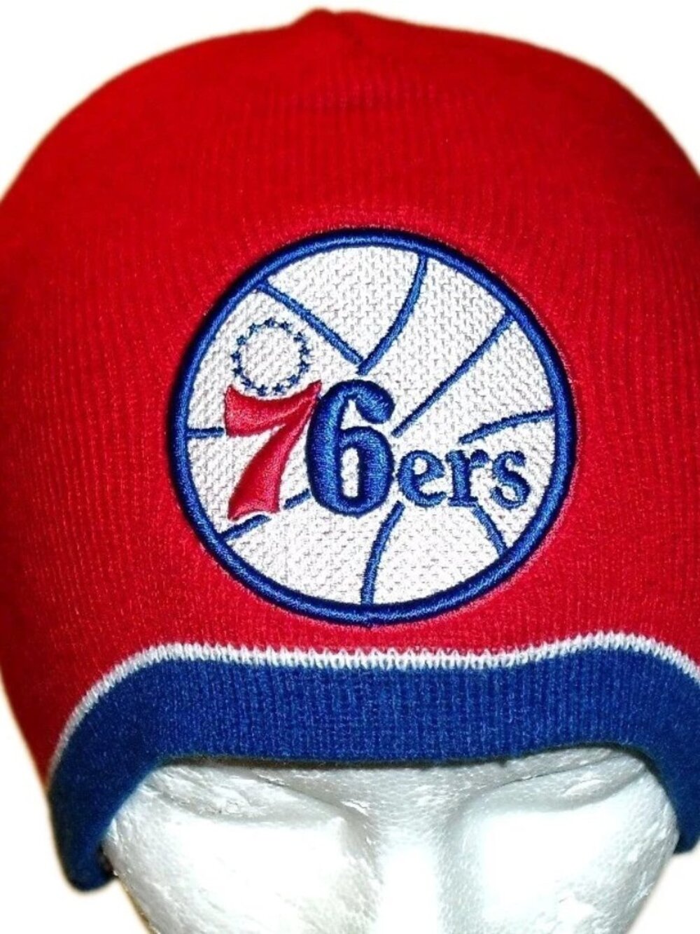 Philadelphia 76ers Mens Beanie Winter Hat Cap New Era Red Blue Nba